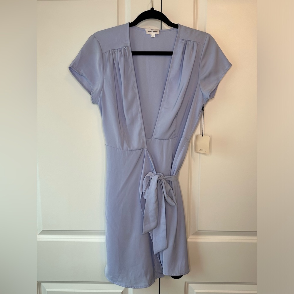 Superdown Kaia Wrap Dress Periwinkle NWT (Size M)